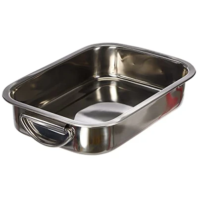 Image de GSW 809252 carré Poêle avec Insert en Acier Inoxydable 25 cm, Argent, 27 x 19,7 6,1 2 unités