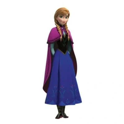 Image de Sticker Géant Repositionnable Disney la Reine des Neiges Anna et Sa Cape, Bleu, 36.83 cm x 104.14