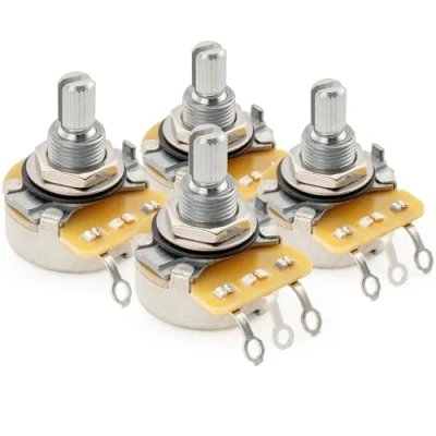 Image de CTS 450 série B500K Beaux 24 Splines Split arbre Poti Linéaire Taper Potentiomètre pour Guitare électrique Basse, 10% Tolérance(Ensemble de 4)