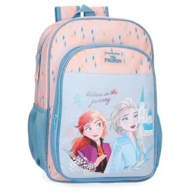 Image de Disney Joumma Bags, La Reine des Neiges Believe in the journey, sac à dos pour enfant, d&#039;école, fabriqué en polyester, bretelles larges et réglables, plusieurs poches compartiments.,