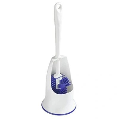 Image de Maximex Brosse hygiénique pour WC Lila, avec de Bordure, autonettoyante grâce à Un Effet antiadhésif spécial, Porte Brosse, Dimensions (l x h p) : 13,5 41,8 cm