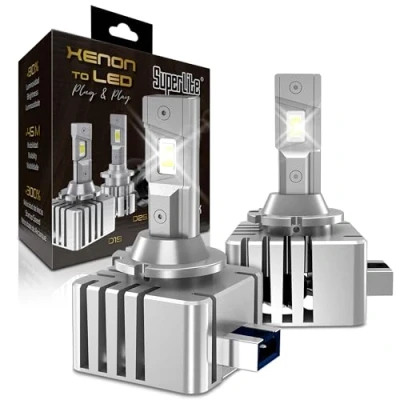 Image de Superlite Kit de Conversion Lampe xénon à LED D1S Plug &amp; Play Gold Series 6000K / 9000 Lumens 12 24V 45W pour Voitures et camions