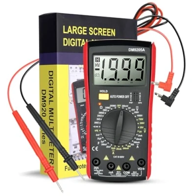 Image de Vothen multimètre numérique avec 2000 points, True RMS, plage automatique pour mesurer la tension, le courant, résistance,Power Numerical Measurement Instrument Electrician