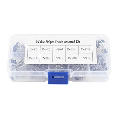 Image de 200 pièces 10Values ​​Redresseur Diode Assortiment Kit Électronique 1N4001 1N4007 1N5817 1N5819 Avec Boîte