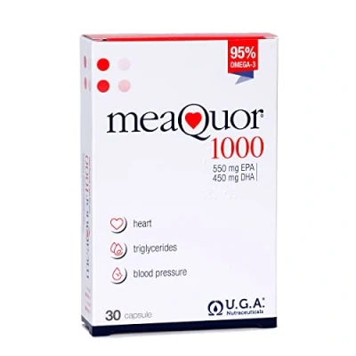 Image de Meaquor® 1000 avec mg d&#039;EPA et de DHA par capsule 5 certificats IFOS pour chaque lot 30 cps