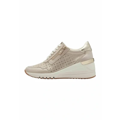 Image de Marco Tozzi Baskets basses, Femme, Taille: 40, Platinum comb cuir et imitation de