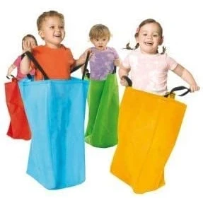 Image de Equilibre et Aventure Amusement d&#039;enfant : Lot de 4 Grands Sacs en Tissu avec poignées 55 x 25 cm pour Course Sac d&#039;enfants.