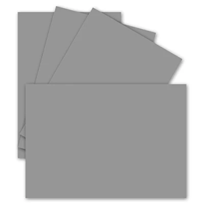 Image de Lot de 50 cartes simples, format A6 : 10,5 x 14,8 cm, 240 g/m², gris graphite/gris foncé, carton couleur, papier bricolage, postales vierges