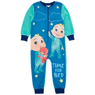 Image de CoComelon Garçons Bleu Onesie Vêtements d&#039;intérieur en Polaire Tout Un Enfants Pyjama PJs Sleepsuit Nightwear Articles Cadeaux douillets 18 24 Mois