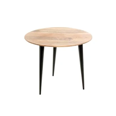 Image de HAKU Möbel Table d&#039;appoint, Bois Massif, Acacia, Noir, P 50 x L H 41 cm