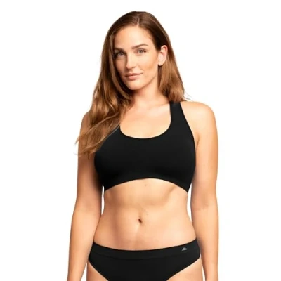 Image de DANISH ENDURANCE Brassière en Fibre de Bambou, Ultra Douce et Confortable, sans Armatures, Femme, Noir, Medium/Large