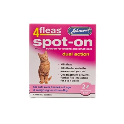 Image de WUNDAPETS Johnsons 4Fleas Spot on Traitement anti puces double action pour chatons et petits chats Tue les larves de