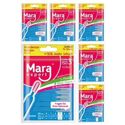 Image de Brosses de nettoyage interdentaire Mara Expert Avec goût menthe Revêtement fluorure et chlorhexidine Pour une haleine fraîche Demandez conseil à votre dentiste