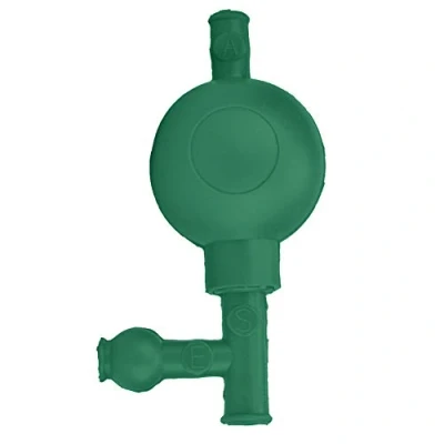 Image de Ampoule d&#039;aspiration en caoutchouc de laboratoire,Akozon Pipette Filler Rubber Bulb Piller remplissage quantitatif pour pipettes avec 3 vannes, approvisionnement pipeteur, accessoires(VERT)