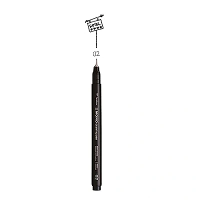 Image de Tombow Fineliner MONO drawing pen, largeur de trait 02 (env. 0.30 mm), encre pigmentée, résistante à l&#039;eau et la lumière, pour les croquis, illustrer dessiner, noir, WS EFL H