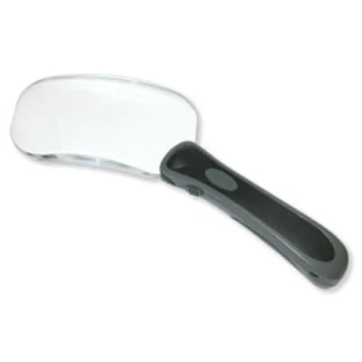 Image de Carson Rectangle RimFree loupe sans monture en format rectangulaire, grossissement de 2x, avec fonction éclairage par LED (RM 77)