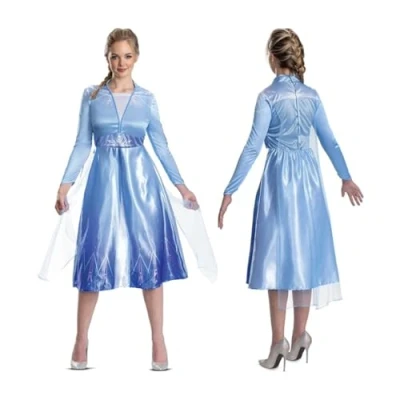 Image de DISGUISE 158419E EU Déguisement Elsa Basic Plus pour adulte La Reine des Neiges femme, multicolore, L