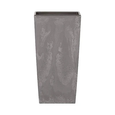 Image de 49 L Prosperplast Urbi Square Effet grand pot en plastique avec réservoir gris clair, 61 (H) x 32,5 (L) (P) cms