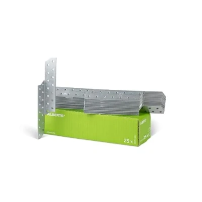 Image de Alberts 846923 Équerre renvoyée utilisable à gauche galvanisée Sendzimir 32 x 210 mm kit de 25