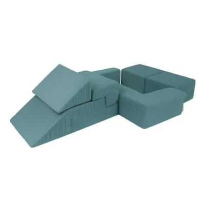 Image de MEOWBABY Canapé Modulaire pour Enfants Blocs de Construction en Mousse Douce, Aesthetic, Turquoise