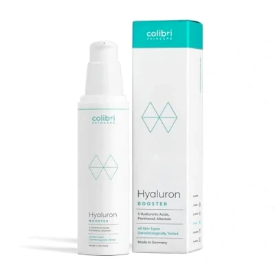 Image de colibri skincare HYALURON BOOSTER (50 ml) Soin sérum anti ride pour le visage aux 5 formes d&#039;acide hyaluronique un boost d&#039;hydratation et une atténuation des rides Made in Germany