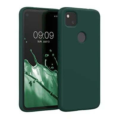 Image de kwmobile Housse Compatible avec Google Pixel 4a Coque de téléphone Souple et Fine en TPU Silicone Vert Mousse