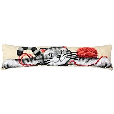Image de Vervaco Kit bas de porte au point croix Un chat