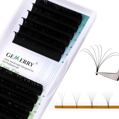 Image de Easy Fan Volume Lashes 0.05 Extension Cils Bouquet Soie Russe d curl 13mm 3D 5D 6D 8D de Individuels Naturel GEMERRY (0.05 13mm)