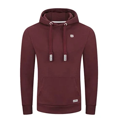 Image de riverso Linus Sweat à Capuche pour Homme avec Poches Kangourou, Regular Fit, uni, 80% Coton, Gris, Marron, Vert, Rouge, Bleu, Noir, S M, L, XL, 2XL, 3XL, 4XL, 5XL Rouge XX Large