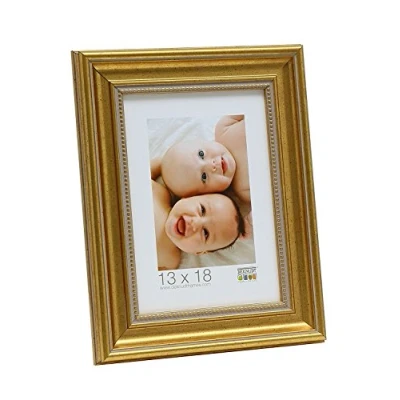 Image de Deknudt Frames S45HA1 Cadre Photo avec Filet Résine Doré/Perlé 30 x 45 cm