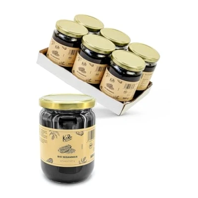 Image de Koro Tahin noir bio (Purée de sésame) 6 x 500 g Un vrai régal à base graines sésame 100% bio.