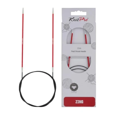 Image de KnitPro KP47203 Set de Goupilles Tricotage Circulaires Fixes Aluminium Rouge 47,5 x 0,9 5 cm