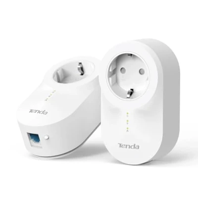Image de Tenda PH6 kit CPL 1000Mbps avec 1 Port Gigabit et Prise Intégrée, de 2 boîtiers CPL, Compatible Tous Les boîtiers, Plug and Play, EUug, Idéale pour caméra, IPTV, Xbox