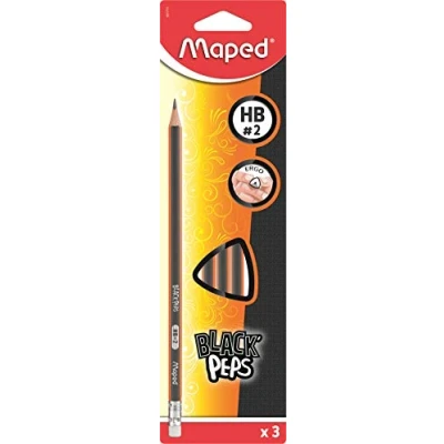 Image de Crayon à papier Maped Graphite Black&#039;Pep&#039;s HB Blister de 3 Mixte