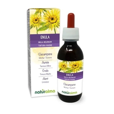 Image de Aunée (Inula helenium) racines Teinture Mère sans alcool Naturalma Extrait liquide gouttes 120 ml Complément alimentaire Végétalien ou végan
