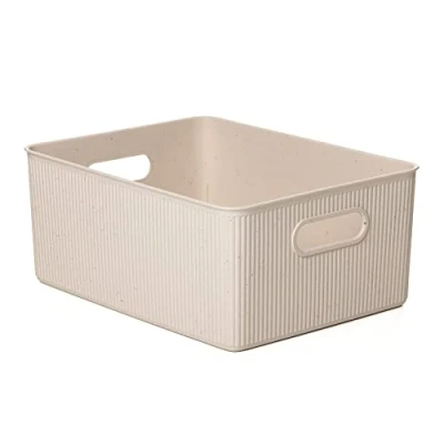 Image de Tatay Panier de Rangement Rectangulaire Baobab ECOHOME, Capacité 15L, Polypropylène, sans BPA, 100% matériaux recyclés. Mesure 29,4 x 38,5 16 cm