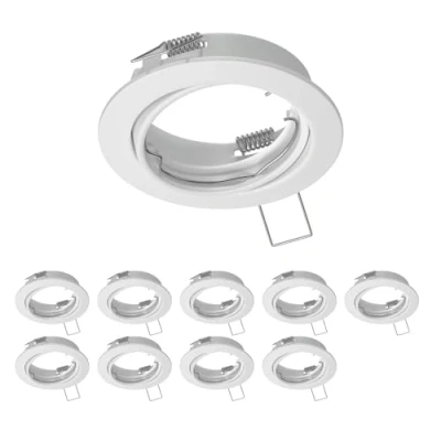 Image de ledscom.de 10 cadres d&#039;encastrement au plafond FERE, rond, pivotant, blanc brillant