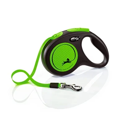 Image de Flexi CL21T5 251 S NEOG Laisse pour chien enrouleur chat Avec un système de freinage confortable New Neon Vert Ceinture 5 m