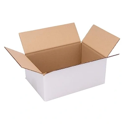 Image de verpacking KK 24 Lot de 50 cartons pliables 250 x 175 100 mm Blanc (dimensions extérieures : 255 180 110 mm) Carton d&#039;expédition à 1 cannelure pour petits produits DHL S DPD, S,