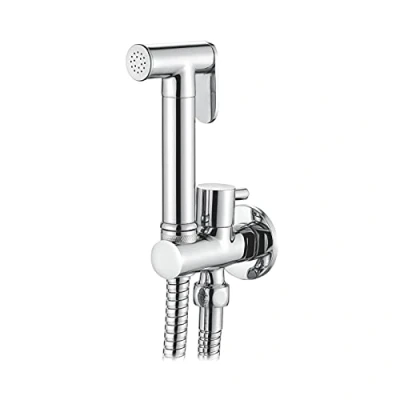 Image de Ibergrif, Douche Toilette Encastré Kit Avec Flexible, Support, Douchette, Chromé, Argent