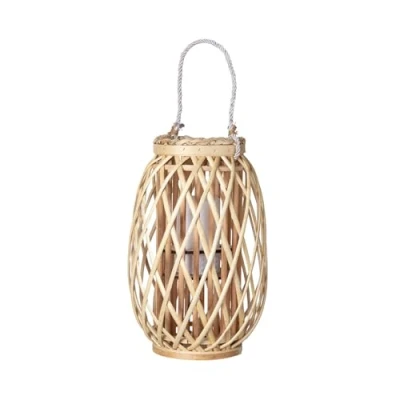 Image de Lampe à Poser LED Portable Rotin TECHBREY Big Alejandría Naturel Extérieur Ø270x400 mm