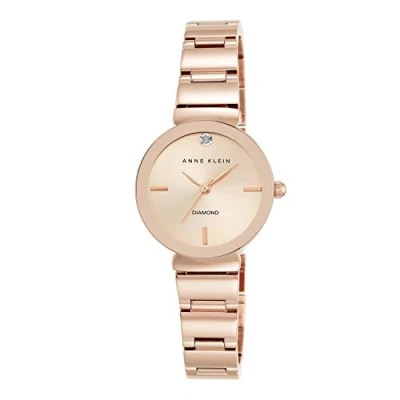 Image de Anne Klein Montre bracelet avec cadran orné d&#039;un diamant de qualité supérieure, AK/2434BKGB