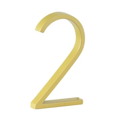 Image de HASWARE Panneau De NuméRo Maison Flottant: 5 Pouce (12cm) Signalisation Porte Moderne Frappant Pour Les Chiffres D&#039;Adresse Rue (2, Doré)