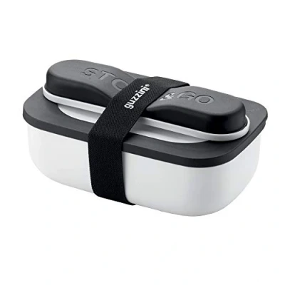 Image de Guzzini Store&amp;GO, Coffret Lunch Box avec Couverts de Voyage Blanc 20 x 12 h7 cm 900ml 17110211