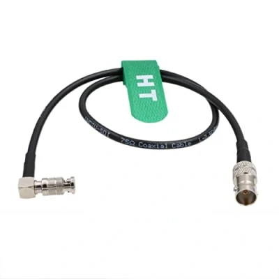 Image de HangTon 6G SDI Video Cable HD Micro BNC to Female Adapter for Blackmagic Assist 4K 5&quot; Monitor, Right Angle High Density 60cm