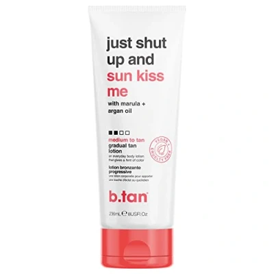 Image de b.tan Lotion autobronzante hydratante et ultra quotidienne Just Shut Up and Sunkiss Me Everyday Glow infusé avec de l&#039;huile marula + d&#039;argan, 8 Fl Oz