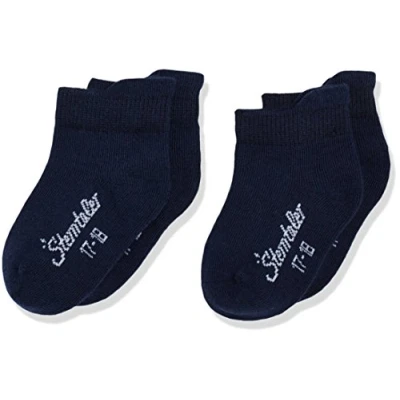 Image de Sterntaler Sneaker Söckchen Dp Uni, Chaussettes Mixte Bébé, (lot de 2), Bleu (marine 300), 18