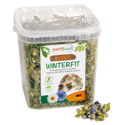 Image de petifool Winterfit 430 g Complément Alimentaire pour rongeurs Nourriture Naturelle Lapins, cochons d&#039;Inde, Hamsters, Chinchilla et Plus Encore sans additifs artificiels 100
