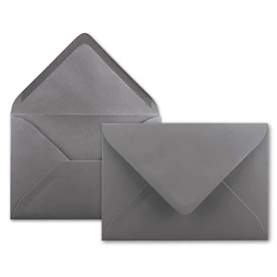 Image de Lot d&#039;enveloppes Neuser 80 g/m² Format B6 175 x 125 mm Bande collante à humidifier 50 Umschläge Graphite/gris
