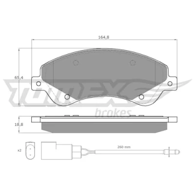Image de TOMEX brakes TX 14 79 Jeu de plaquettes frein Essieu avant contact signal d&#039;usure inclus avec accessoires FORD: Transit Mk6 Van